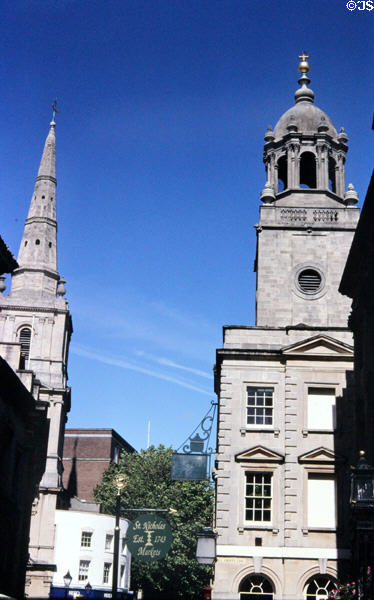 Towers of downtown Bristol. Bristol, England.