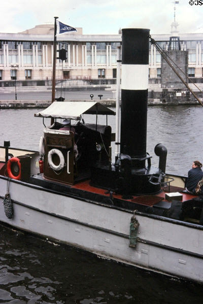 Antique steam boat on Floating Harbour (mid-1990's). Bristol, England.