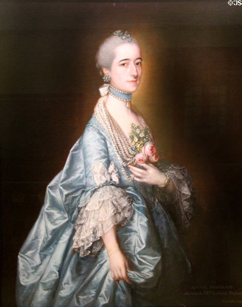 Ann Leyborne portrait (c1763) by Thomas Gainsborough at Bristol Museum & Art Gallery. Bristol, England.