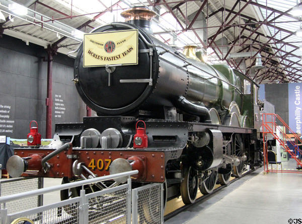 Cheltenham Flyer, the popular name for GWR train which ran from Swindon to London & in the early 1930's periodically held the title of "fastest train in the world" at STEAM Museum of Great Western Railway. Swindon, England.