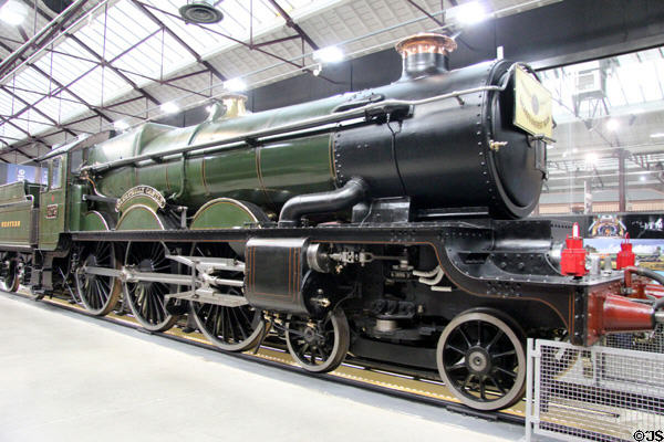 GWR Caerphilly Castle locomotive(1923) exhibited at the British Empire Exhibition (1924) at STEAM Museum of Great Western Railway. Swindon, England.