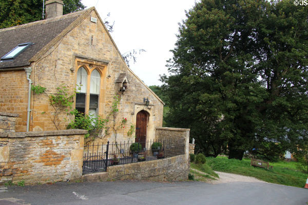 "The Old School House" (1846) with bell for calling students to class. Upper Slaughter, England.