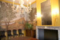 Mural & glass chandelier in home of Pieter Teyler at Teylers Museum. Haarlem, Netherlands.