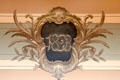 Crest with year of updating of home at Teylers Museum. Haarlem, Netherlands.