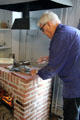 Pan heated to dangerously high temperature to melt down tin at National Tin Figure Museum. Ommen, Netherlands.