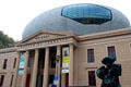 Museum De Fundatie entrance & elliptical addition on roof. Zwolle, Netherlands.