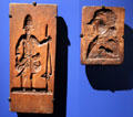 Wooden cookie molds where resulting cookies represent political affiliation of buyers at ANNO Stadsmuseum Zwolle. Zwolle, Netherlands.