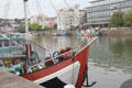 Pleasure boat moored at Floating Harbour. Bristol, England.
