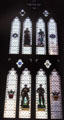 Modern stained glass panels depicting Home Guard during WWII by Arthur Wathen Robinson. Bristol, England.
