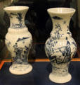 Soft-paste porcelain vases likely made at Benjamin Lund's factory in Bristol, & one of the first successful attempts to use that medium. Bristol, England.