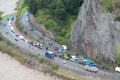 Road along Avon River seen from Clifton Suspension Bridge. Bristol, England.