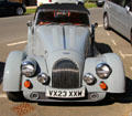 Morgan sports car parked on High St. Chipping Campden, England.